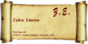 Zaka Emese névjegykártya